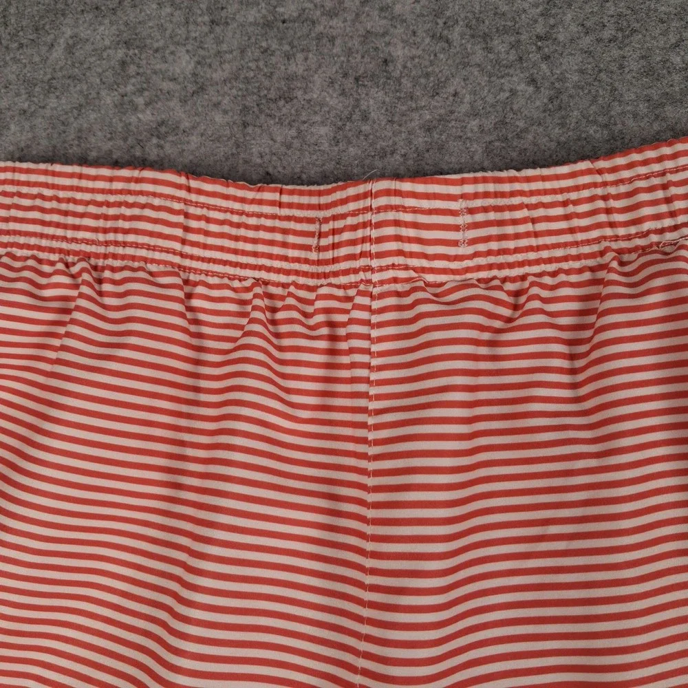 Biwisy Swim Trunks‎ Mens Size S Red Striped Elastic Waist Mesh Lined Shorts